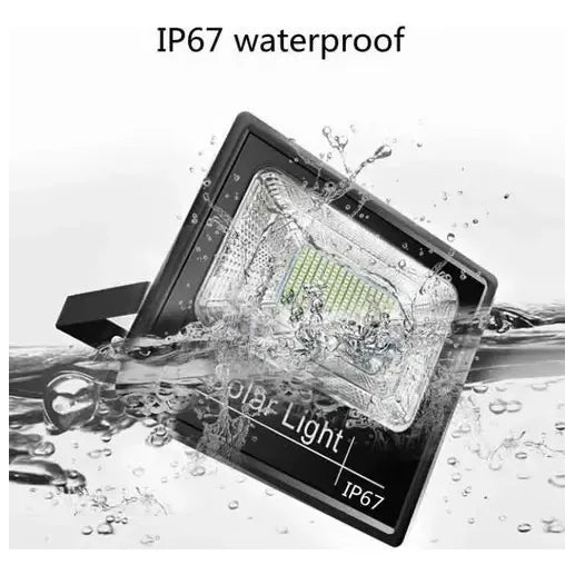 Foco Solar 200w Qp Negro Con Sensor Movimiento Montable Exterior
