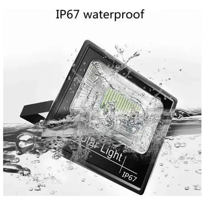 Foco Solar 200w Qp Negro Con Sensor Movimiento Montable Exterior