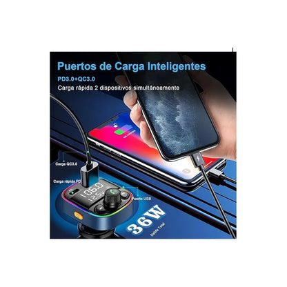 Transmisor Fm Bluetooth Cargador Auto Generic Pd-qc30