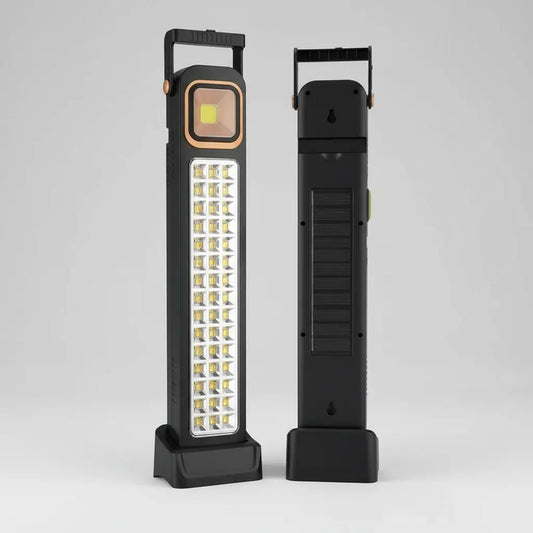 Lámpara 48 Led Solar Foco Luz Emergencia Recargable  Negro