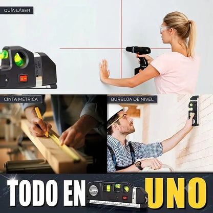 Nivel Laser Multiuso Con Burbuja Y 3 Modos Flexometro De 5m