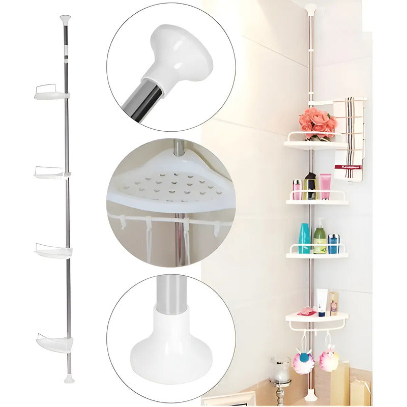 Organizador Esquinero Ducha Multiuso 4 Pisos Ajustable D