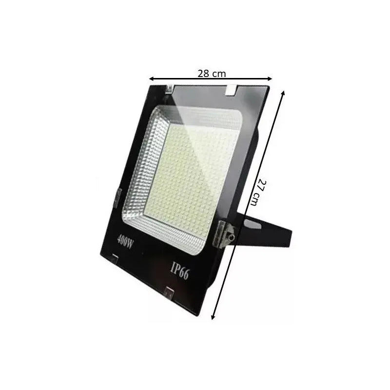 X2 Foco Reflector Proyector Led 400 Watts Resistente Al Agua Negro Blanco Frío