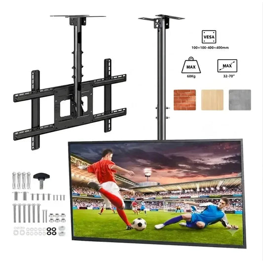 Soporte De Techo Para Tv 32 A 70 Pulgadas Mueble Reclinable Regulable Pantalla Led Lcd Plasma Vesa Acero Brazo Extensible Inclinable Angulo Ajustable Base Colgante Aereas Figoimport Negro