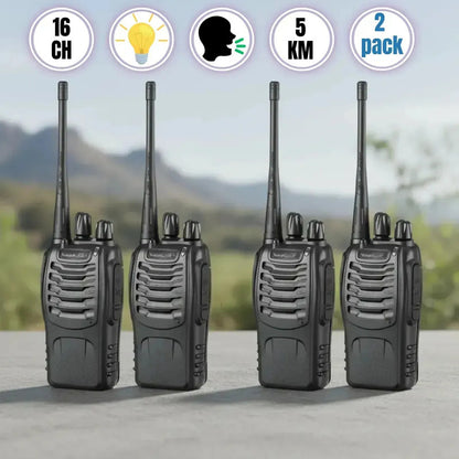 Walkie-talkie Baofeng Bf-888s Recargable Con Linterna Para Seguridad Y Eventos Negro 400-470 Mhz