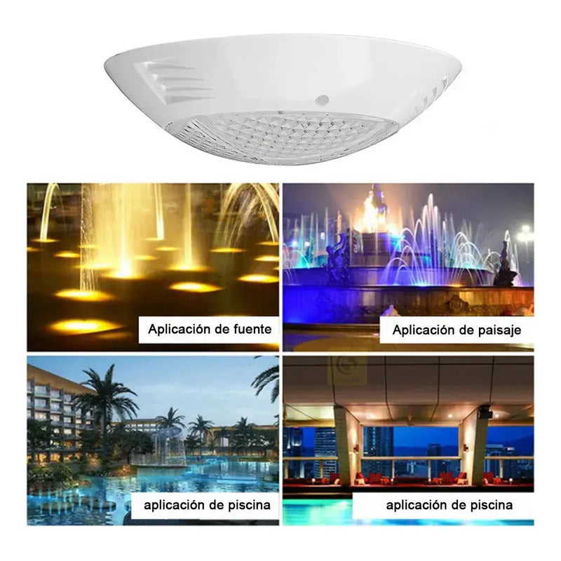 Lámpara Led Subacuática Figoimport Para Piscina Con Luz Rgb Y Control Remoto