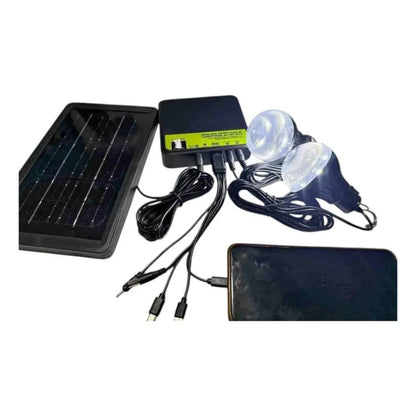 Luz De Emergencia Solar Irm 2 Ampolletas Panel 2a Negro