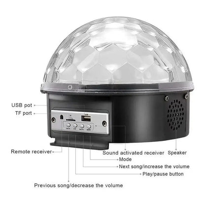 Bola Disco Rítmica Luces De Fiesta Bola Parlante Bt