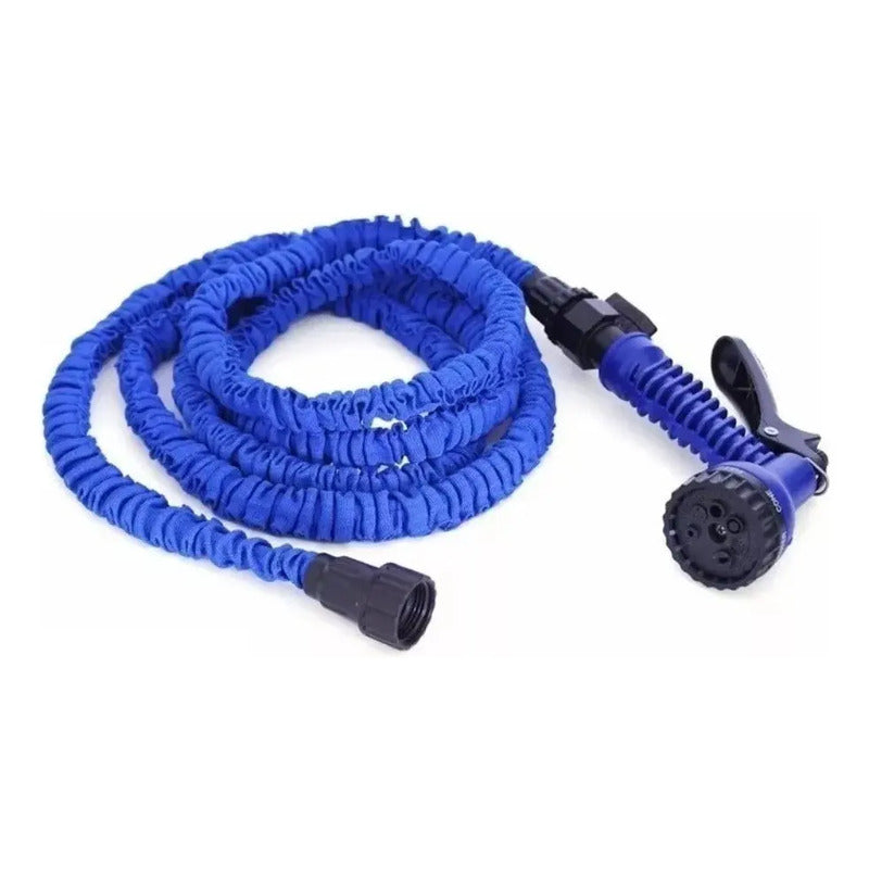 Manguera Retractil Expandible Jardin Piton Riego 15mt Azul