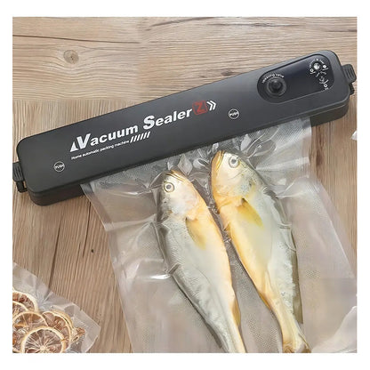 Maquina Selladora Al Vacío Alimentos Sellador + Bolsas Color Negro Transparente