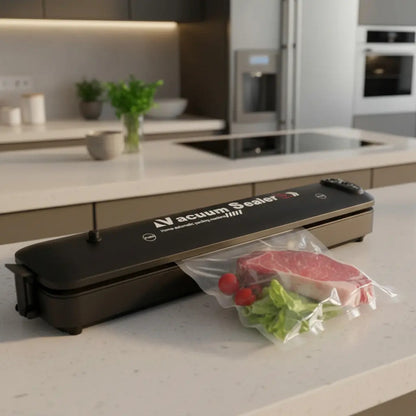 Maquina Selladora Al Vacío Alimentos Sellador + Bolsas Color Negro Transparente