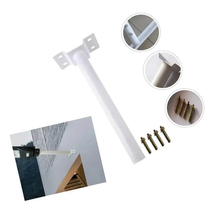 Brazo Extension Foco Solar Exterior Soporte Metalico Muro Blanco Blanco Neutro