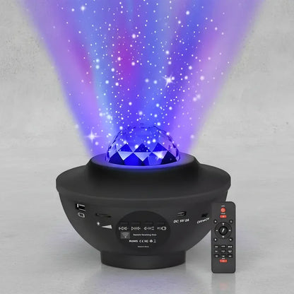 Proyector Galaxy De Estrellas Led Con Sonido Bluetooth Negro