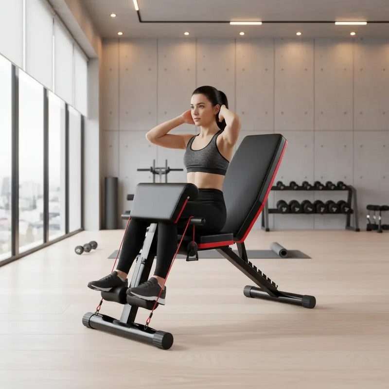 Silla Multifuncion Banca Para Hacer Abdominales Ejercicio A2 Negro