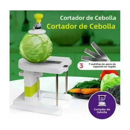Cortador Espiralizador De Verduras Con 5 Cuchillas Y Contenedor  Figostore Blanco