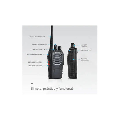 Walkie Talkie Baofeng 888-s Kit 2 Radios 16 Canales Negro