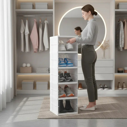 Zapatera Plegable De 6 Niveles Organizador De Almacenamiento Blanco