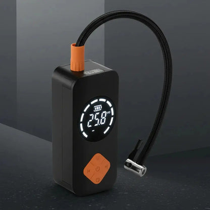 Inflador Portátil Para Neumáticos De Auto Y Moto Con Pantalla Digital Y 150 Psi Negro 60hz Monofásica