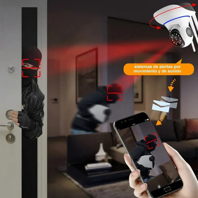 Camara Ip Wifi Hd Motorizada Vision Nocturna 360° Blanco
