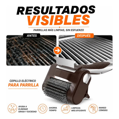Limpiador De Parrillas Recargable Con Luz Led Y Rodillo Figo
