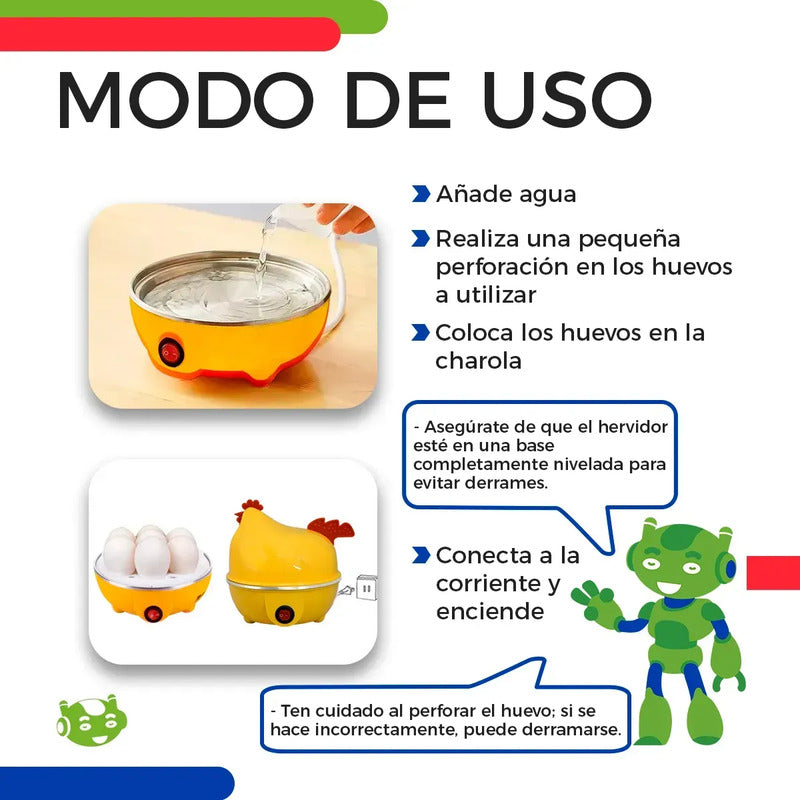 Maquina Hervidor De Huevos Cocina Hogar Amarillo