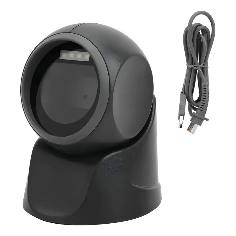 Lector De Códigos De Barras Fijo Figostore 1d Y 2d Usb, Láser Con Soporte Negro