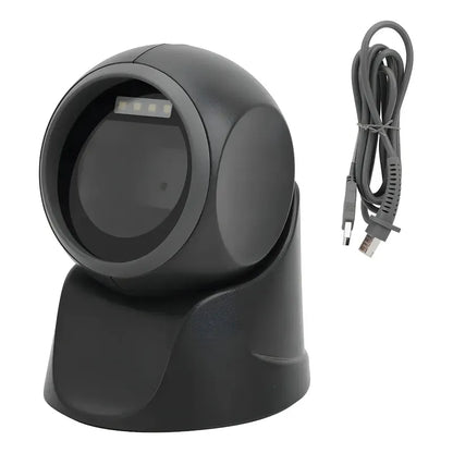 Lector De Códigos De Barras Fijo Figostore 1d Y 2d Usb, Láser Con Soporte Negro