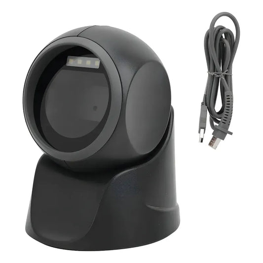 Lector De Códigos De Barras Fijo Figostore 1d Y 2d Usb, Láser Con Soporte Negro