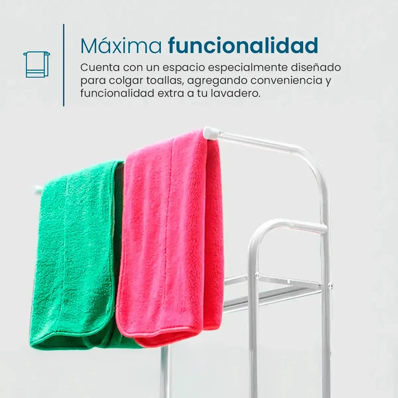 Organizador De Baño Tiene 3 Pisos P/ Ahorrar Espacio Premium Blanco
