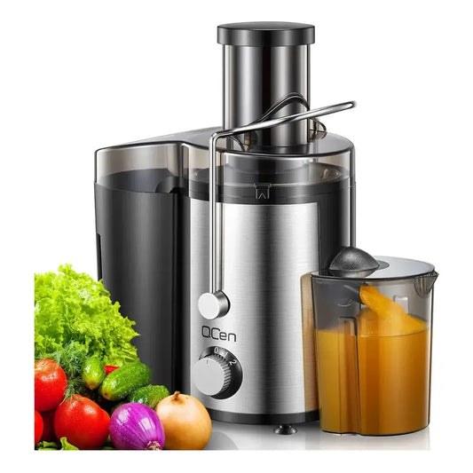 Extractor De Jugo 800w Maquina Frutas Verduras Saca Jugos Plateado