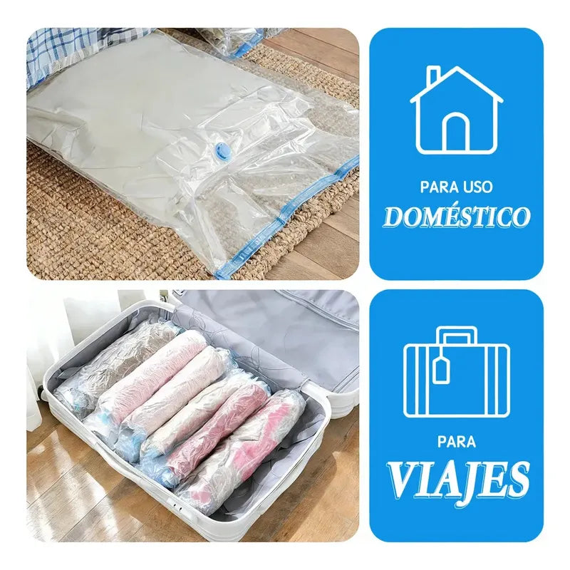 Bolsas Al Vacio Comprimir Ropa Ahorra Espacio 80x130 Pack 6
