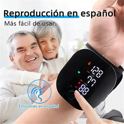 Tensiómetro De Muñeca Figoimport 2025 Pantalla Grande Voz 99 Memorias Negro
