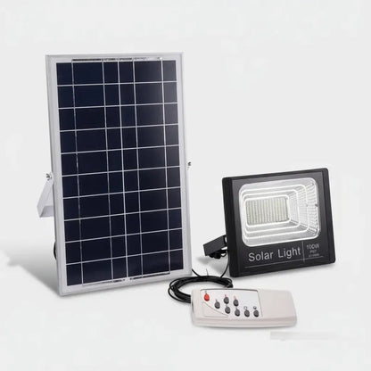 Foco Led Solar 100w Luminaria + Control Remoto Y Panel