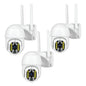 Pack De 3 Cámaras De Vigilancia Domo Figostore Wi-fi Para Exterior Con Visión Nocturna Y Audio Bidireccional Blanco