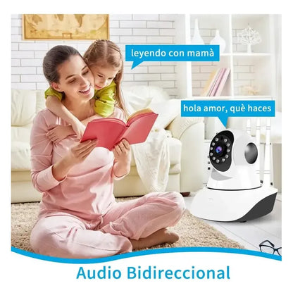 Camara Seguridad Wifi Ip Inalambrica 3 Antena Motorizada Blanco