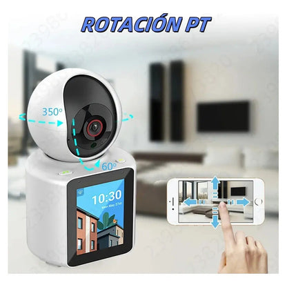Cámara De Videollamadas Wi-fi Interior Figoimport Con Pantalla Hd Para Monitoreo De Adulto Mayor Y Bebés Blanco