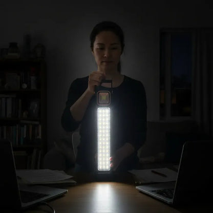 Lámpara 48 Led Solar Foco Luz Emergencia Recargable  Negro