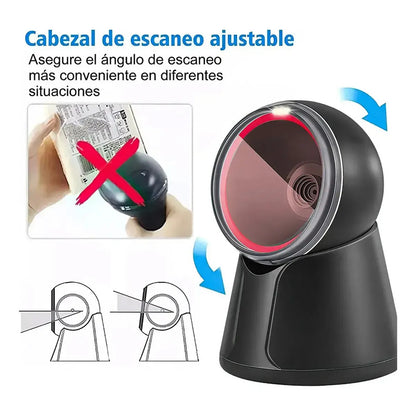 Scanner Genérico 1d Y 2d Usb Con Soporte Integrado Negro Usb