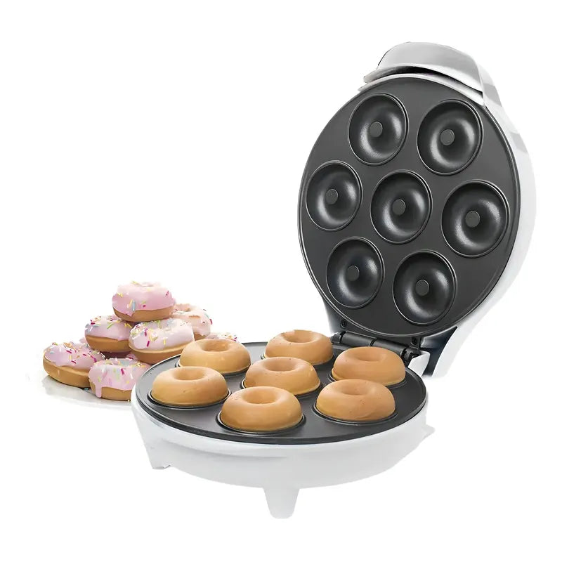 Maquina Donuts Blanco Maquina Para Hacer Donas Antiadherente Crepe Mini Donas Postres 7 Rosquillas Qatarshop Electrica Donuts Maker Blanco