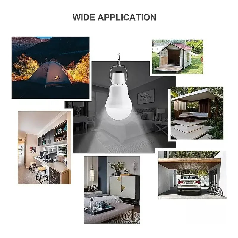 Ampolleta 5w Solar + Panel 7 Horas De Luz Blanco Frío