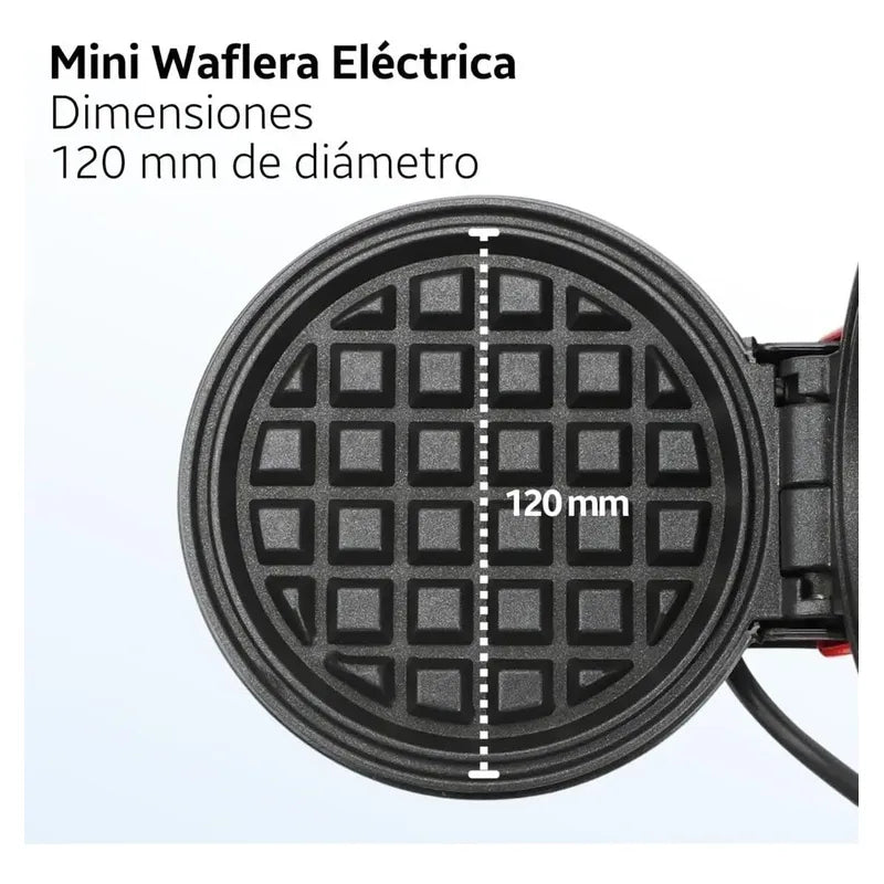 Mini Wafflera Eléctrica Redonda Arca 350w Para Desayuno