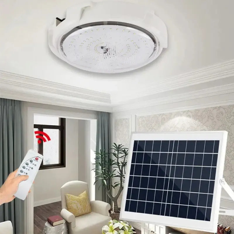 Lámpara Plafón Solar M Casa 100w Luz Blanca 6500k Blanco