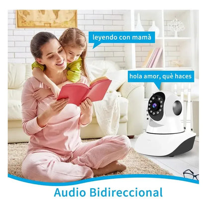 Camara Seguridad Ip Wifi Hd Motorizada Vision Nocturna 360º Blanco