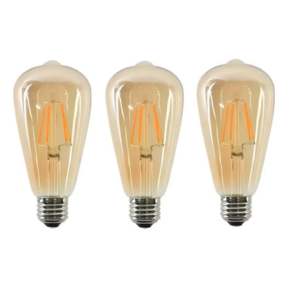 Pack X3 Ampolleta Retro Led Vintage Luz Calida 4w Amarillo