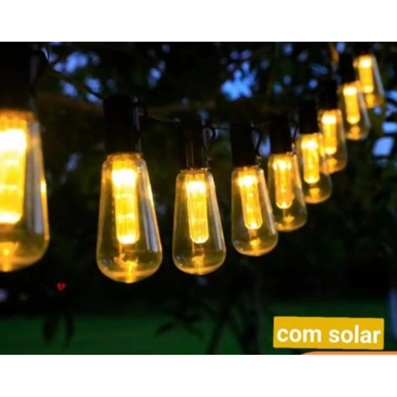 Guirnalda De Luces Solares Para Decoración 10 M Amarillo