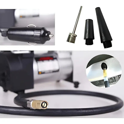 Compresor Aire Metalico Vehiculo Auto Moto Color Plateado