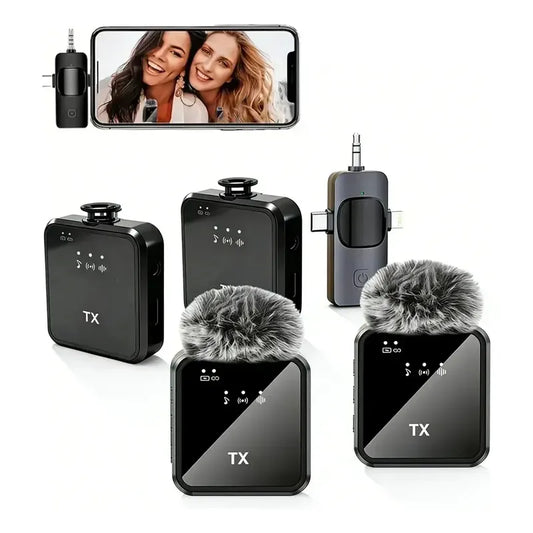 Micrófono Inalámbrico Lavalier Figoimport M9 Omnidireccional Con Clip Para Ios Y Android Negro