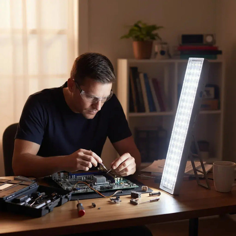 Lámpara De Emergencia Led Recargable Con 60 Luces Para Cortes De Energía Blanco