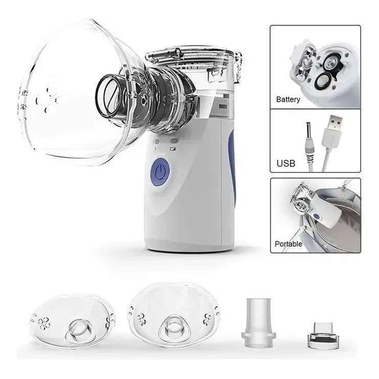 Nebulizador Vaporizador Portatil Mesh Asma Inhalador Terapia Blanco