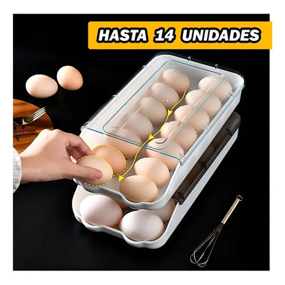 Pack X2 Bandeja Organizadora Porta Huevos Apilable Blanco